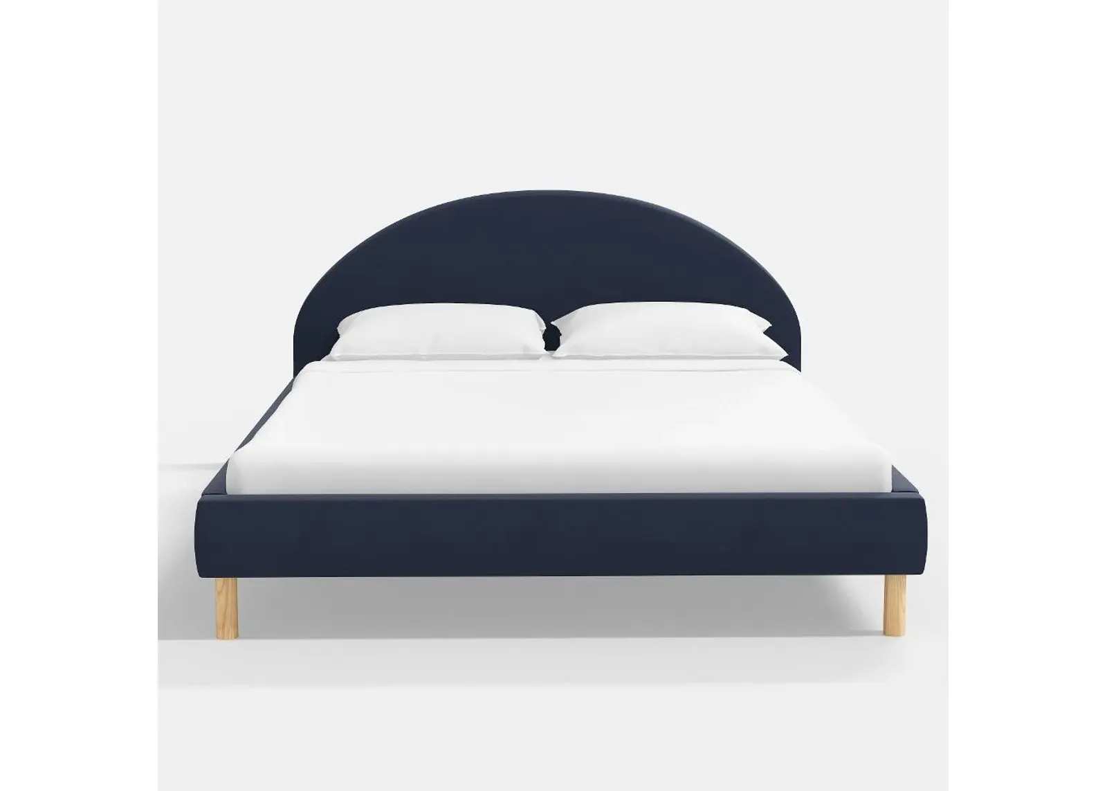 Armour Ink Velvet Platform Full Bed