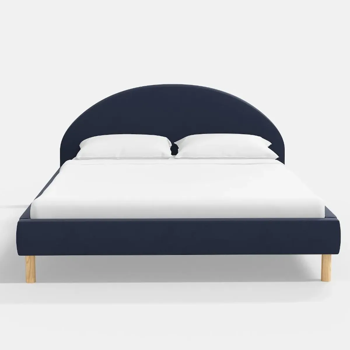 Armour Ink Velvet Platform Queen Bed