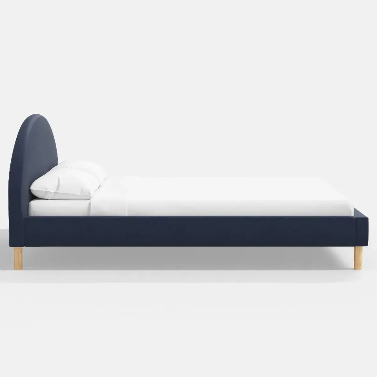 Armour Ink Velvet Platform King Bed