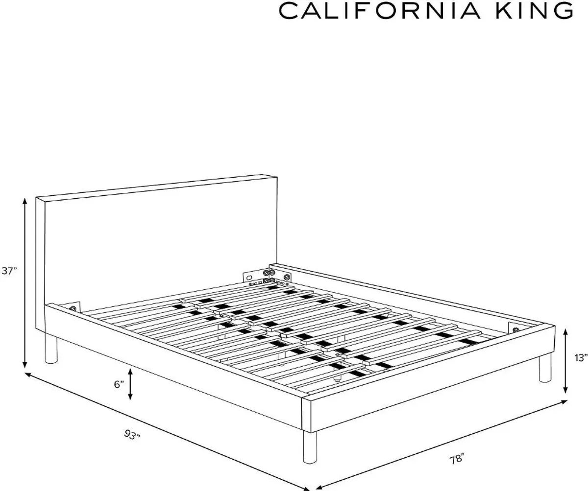 Armour Ink Velvet Platform Cal-King Bed