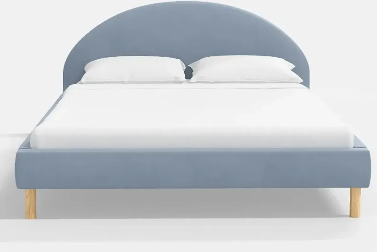 Armour Ocean Velvet Platform Full Bed