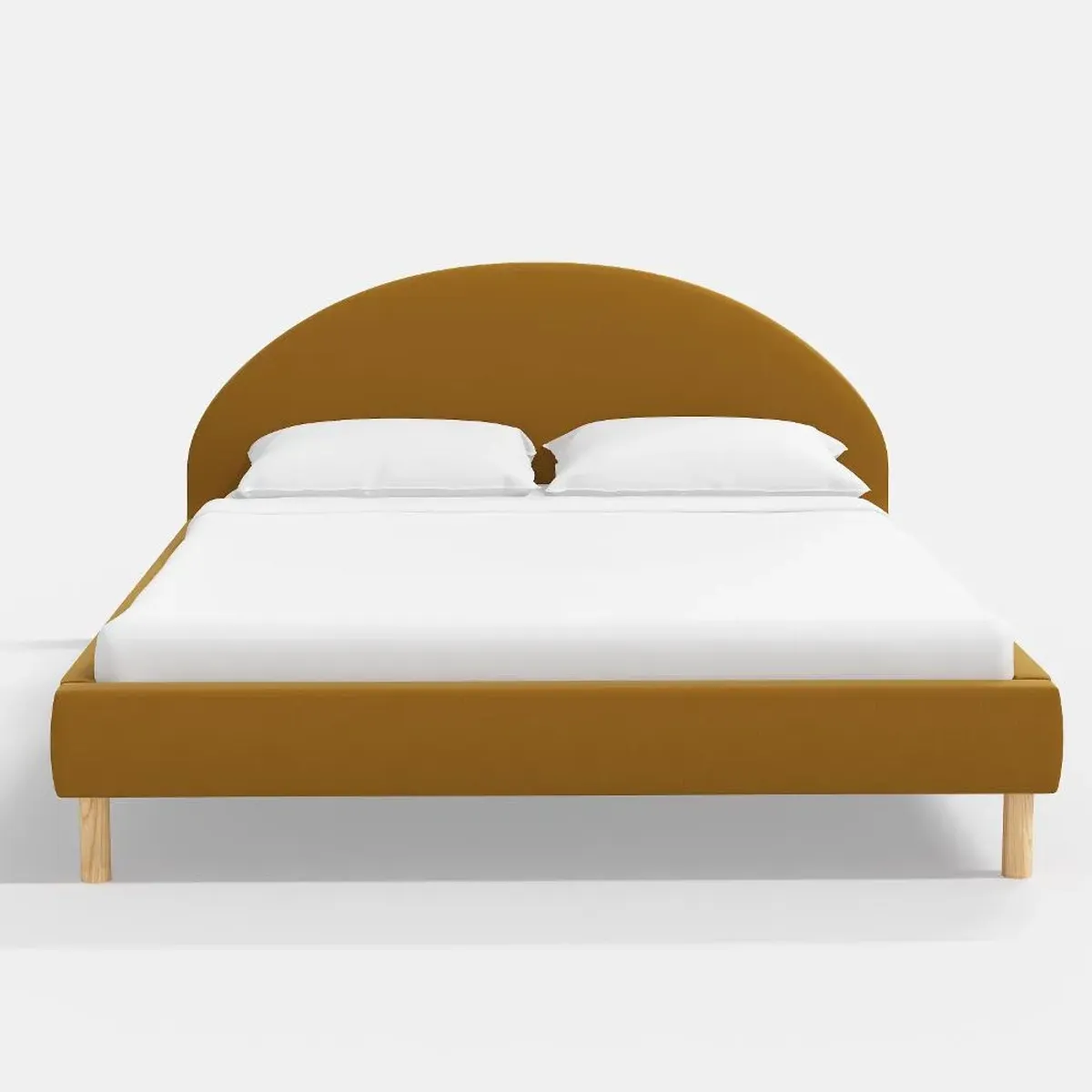 Armour Copper Velvet Platform Twin Bed