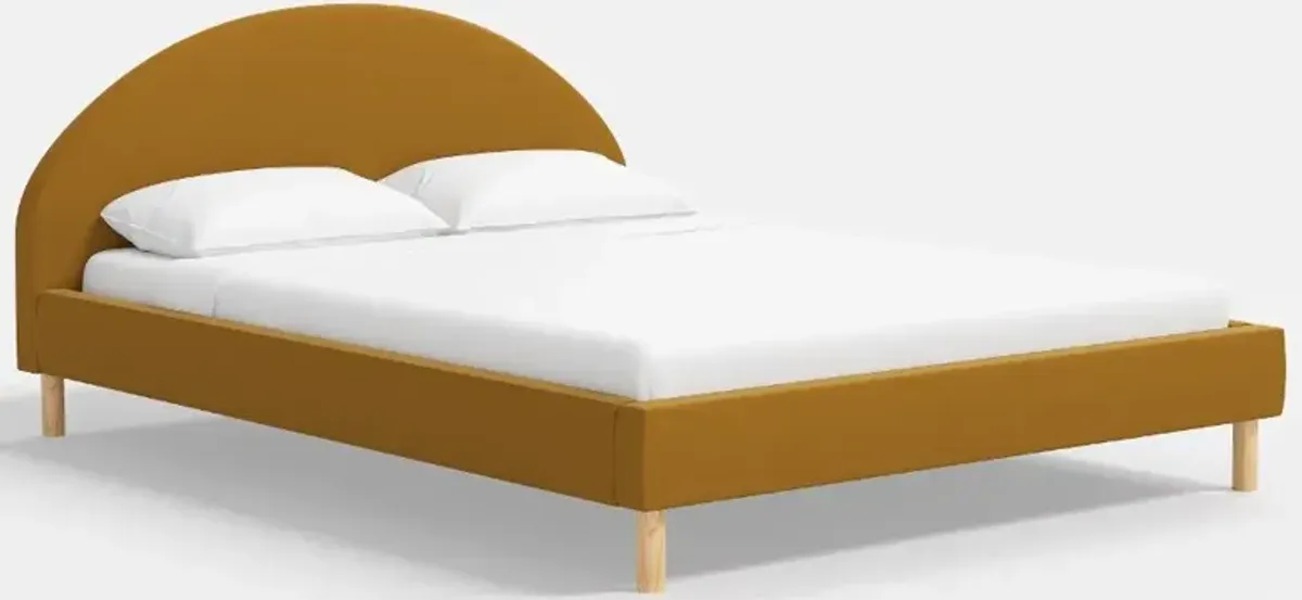 Armour Copper Velvet Platform Cal-King Bed