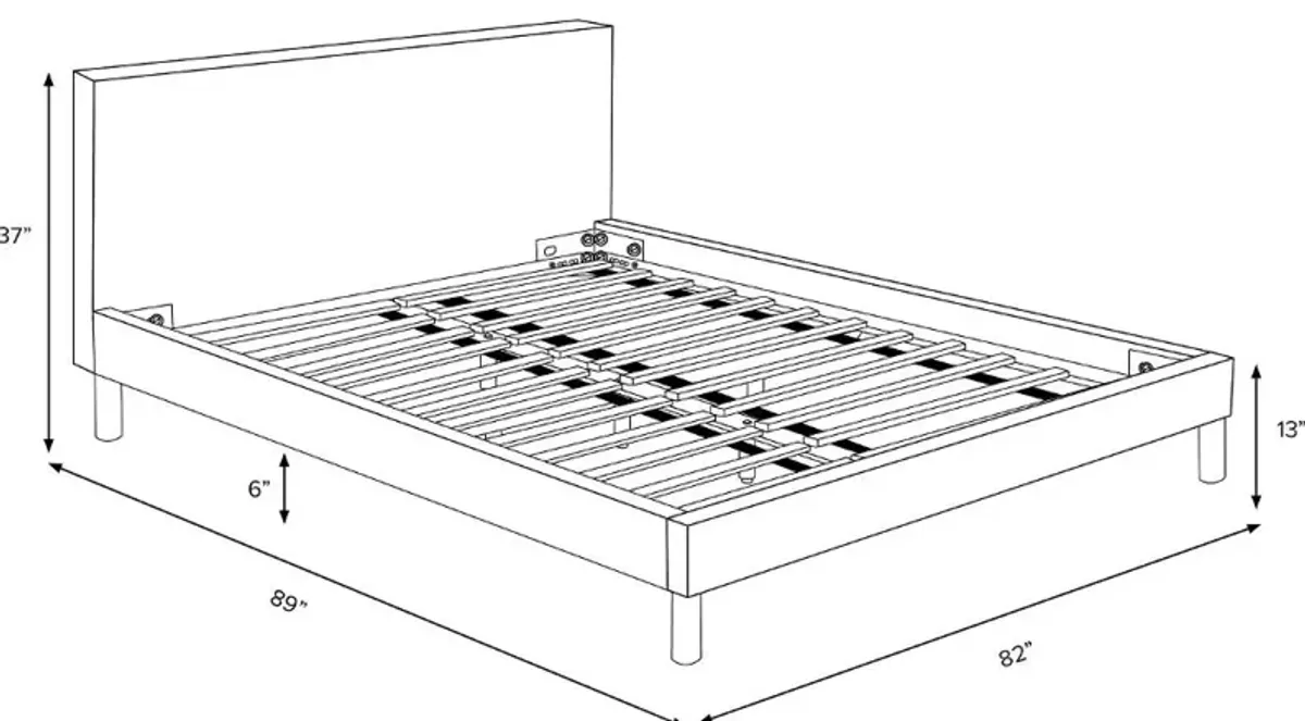 Armour Talc Linen Platform King Bed