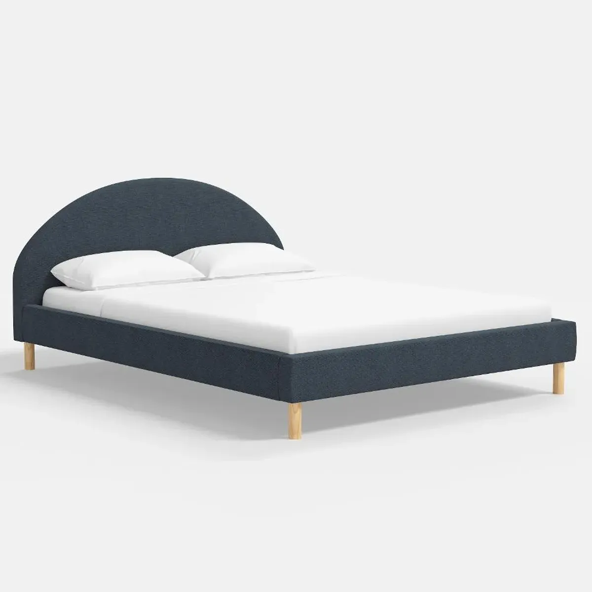 Armour Navy Linen Platform King Bed