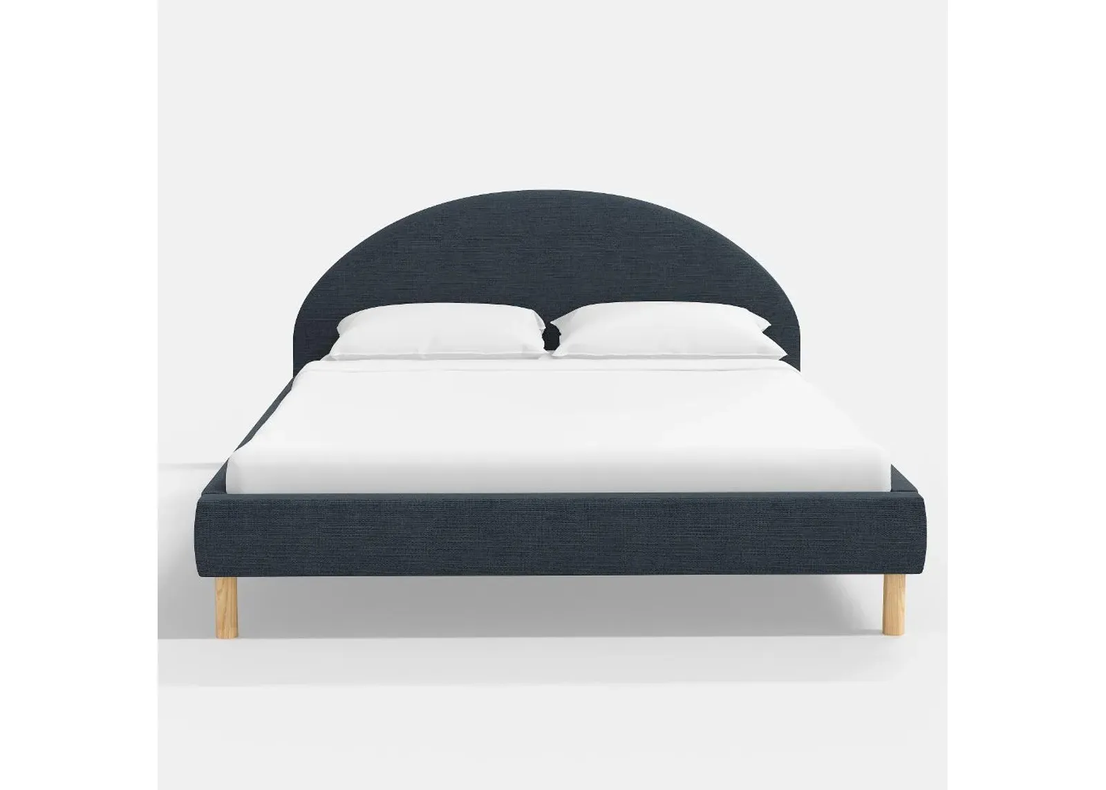 Armour Navy Linen Platform King Bed