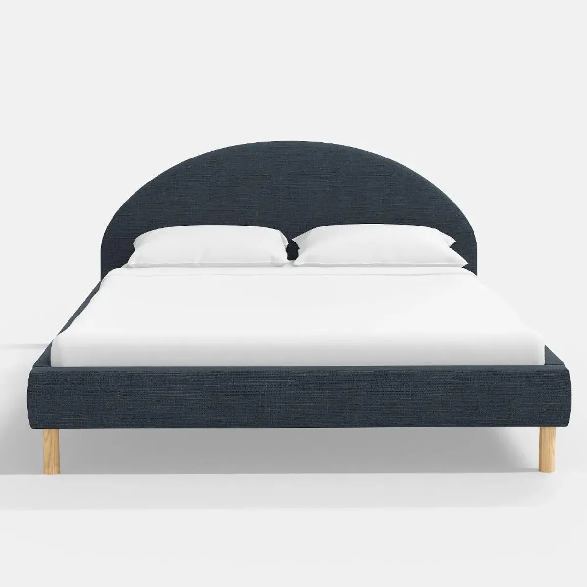 Armour Navy Linen Platform King Bed