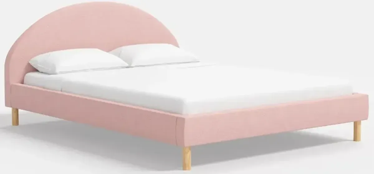 Armour Blush Linen Platform King Bed