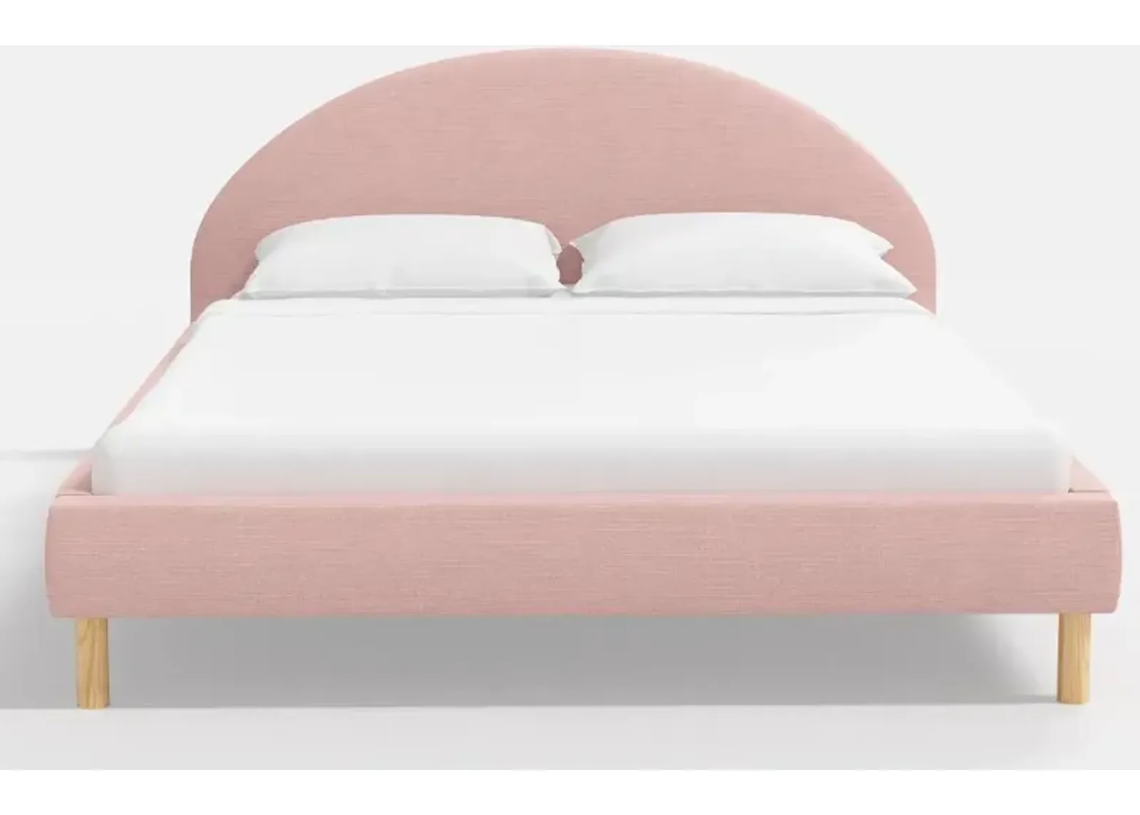 Armour Blush Linen Platform King Bed