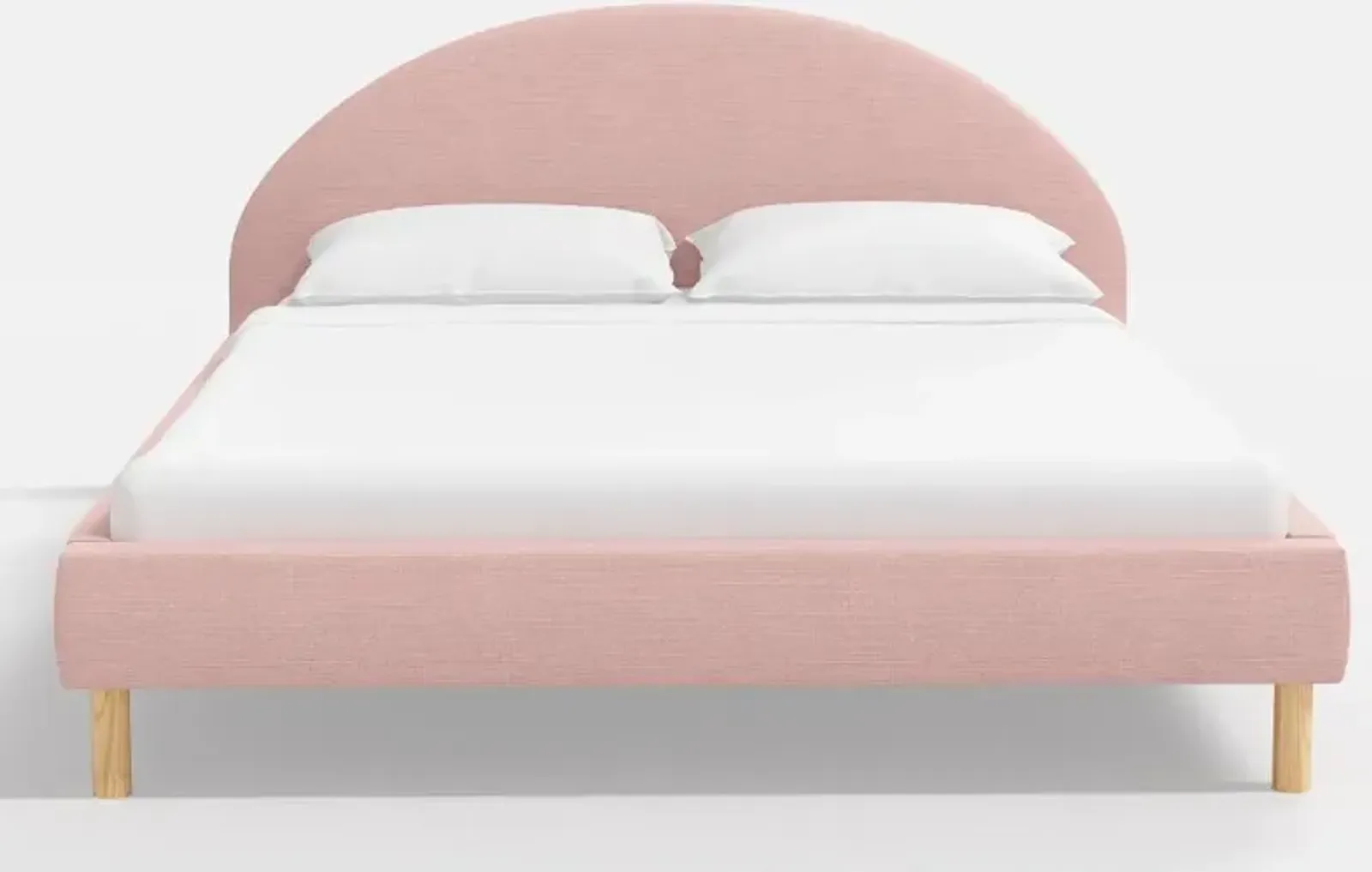 Armour Blush Linen Platform King Bed