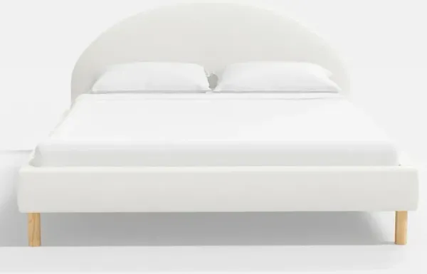 Armour White Linen Platform Twin Bed