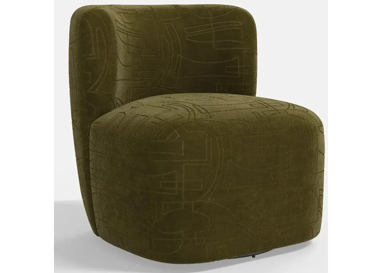 Neko Velvet Moss Swivel Chair