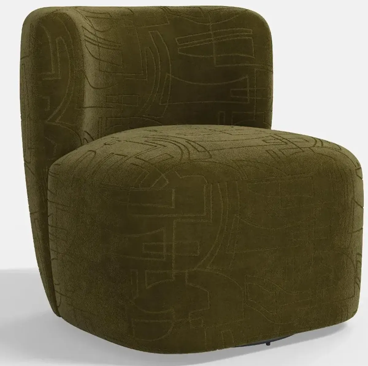 Neko Velvet Moss Swivel Chair