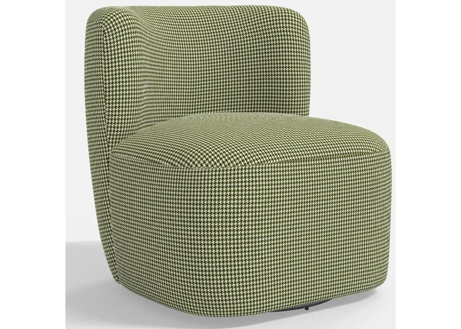 Neko Houndstooth Avocado Swivel Chair