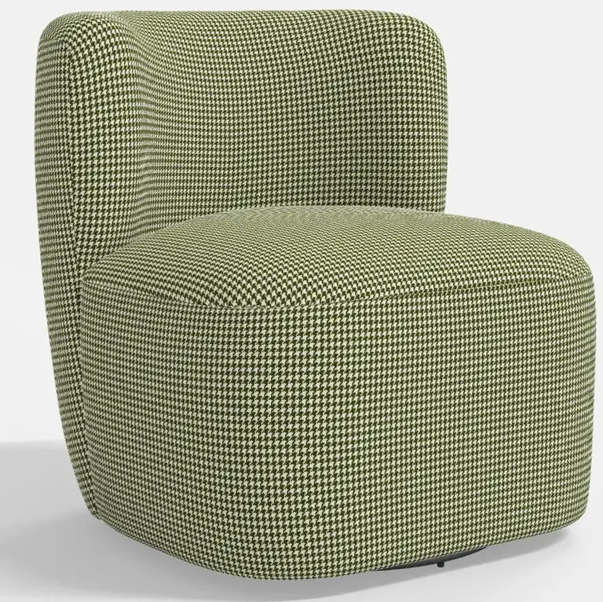 Neko Houndstooth Avocado Swivel Chair