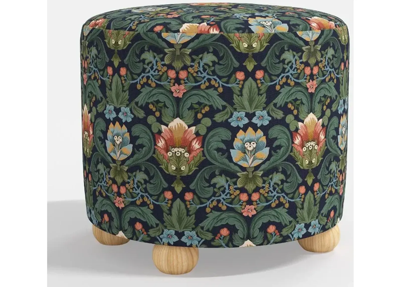 Maura Florence Navy Ottoman