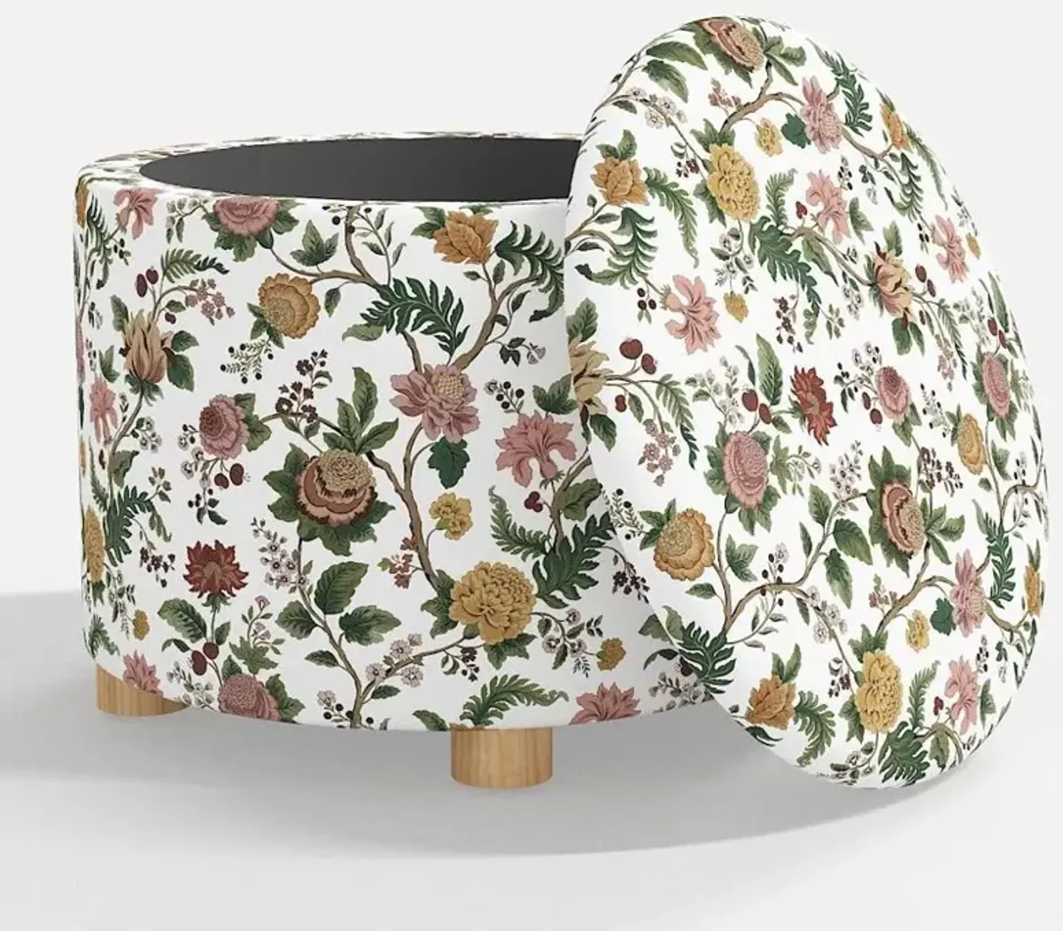 Bria Floral Berry Storage Ottoman