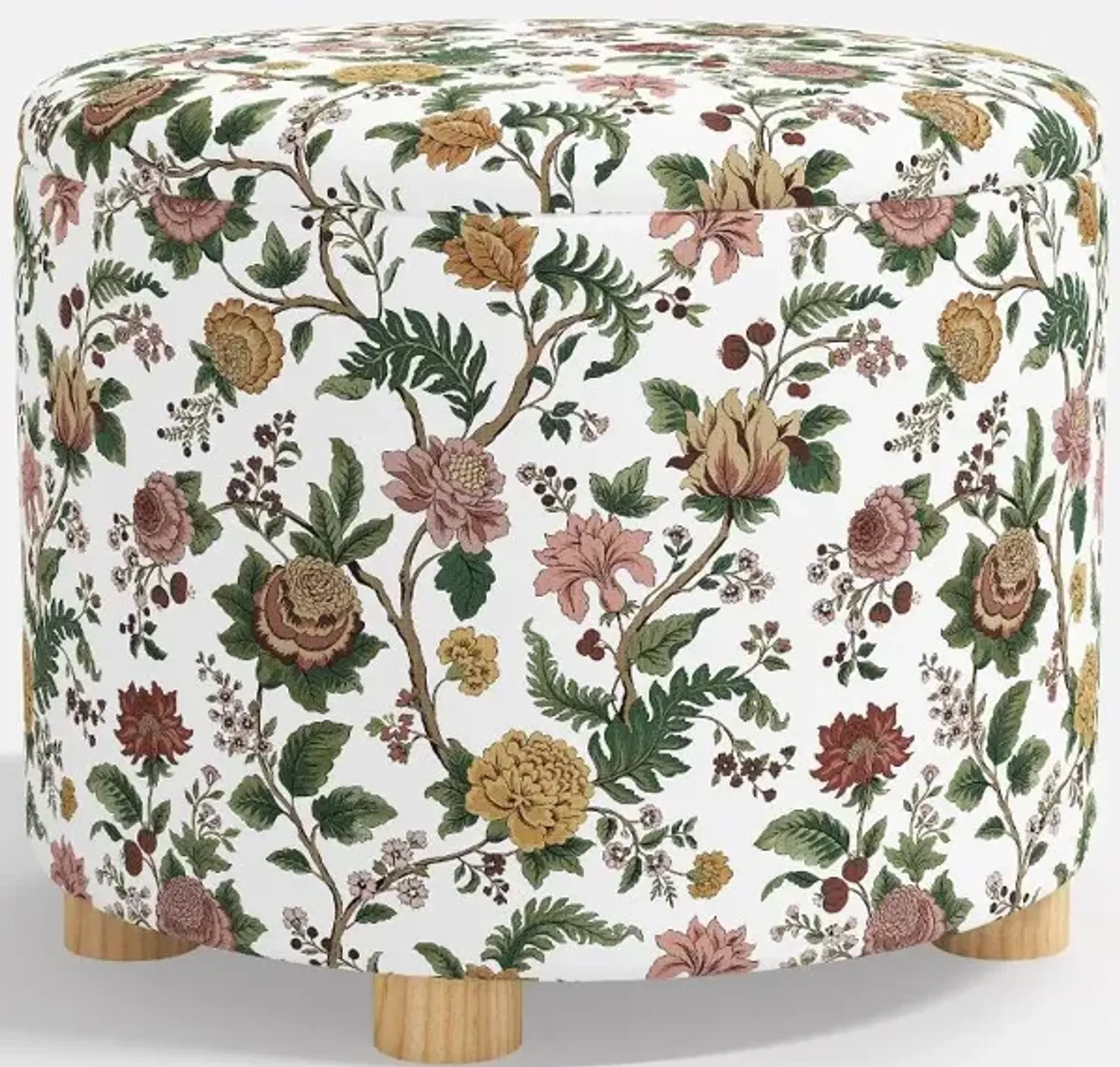 Bria Floral Berry Storage Ottoman