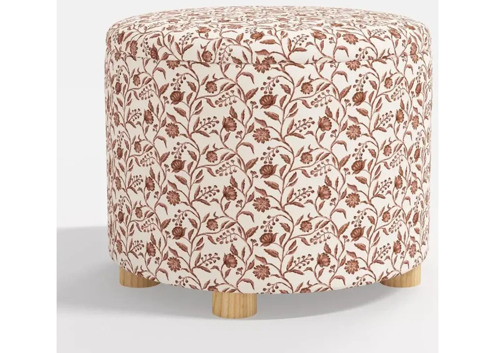 Bria Floral Mauve Storage Ottoman