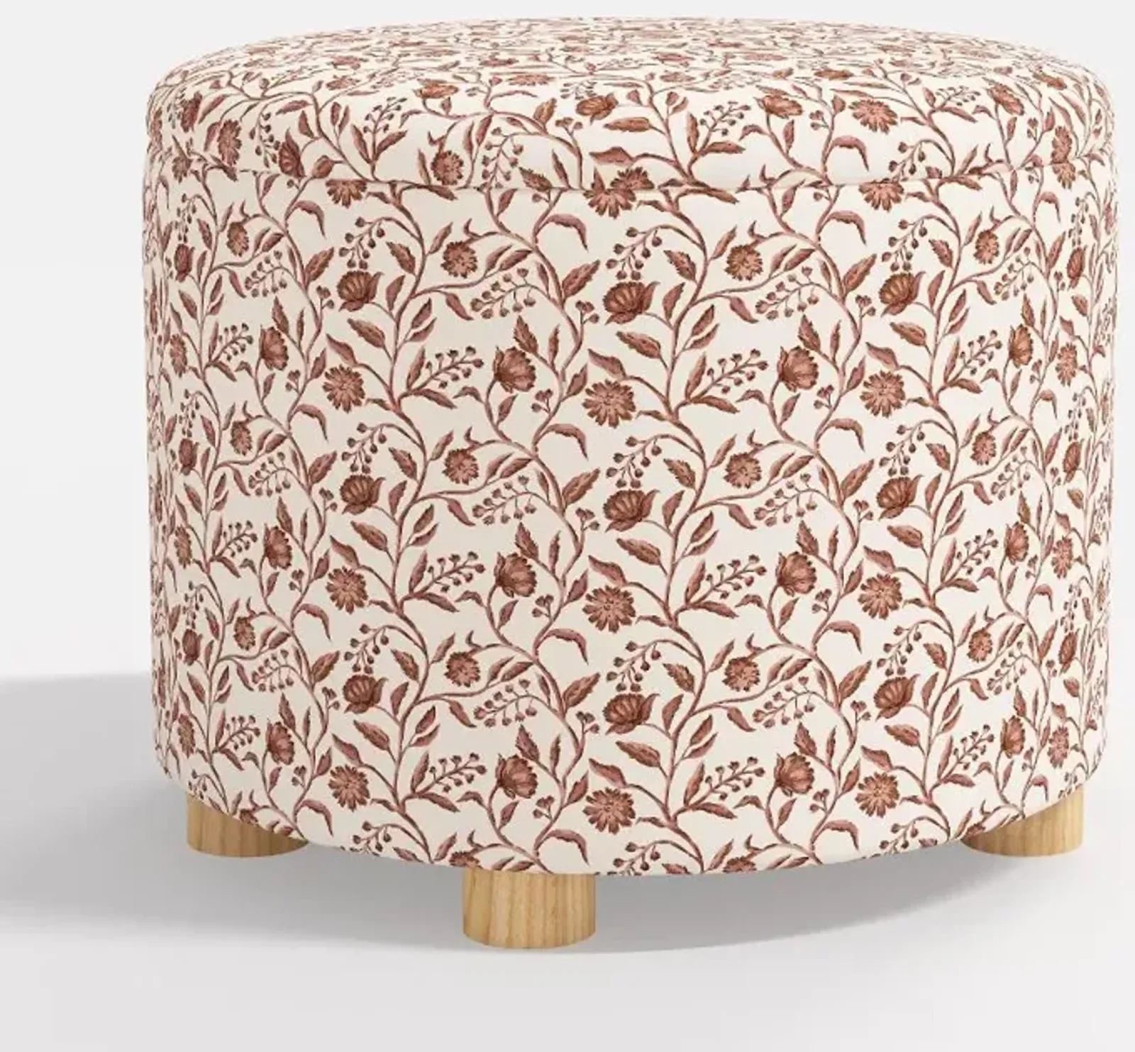 Bria Floral Mauve Storage Ottoman