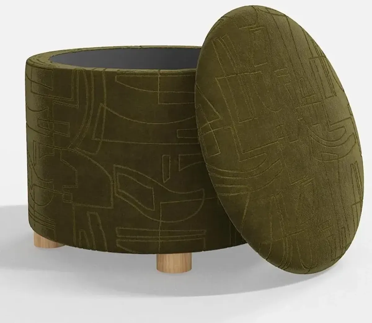 Bria Velvet Moss Storage Ottoman