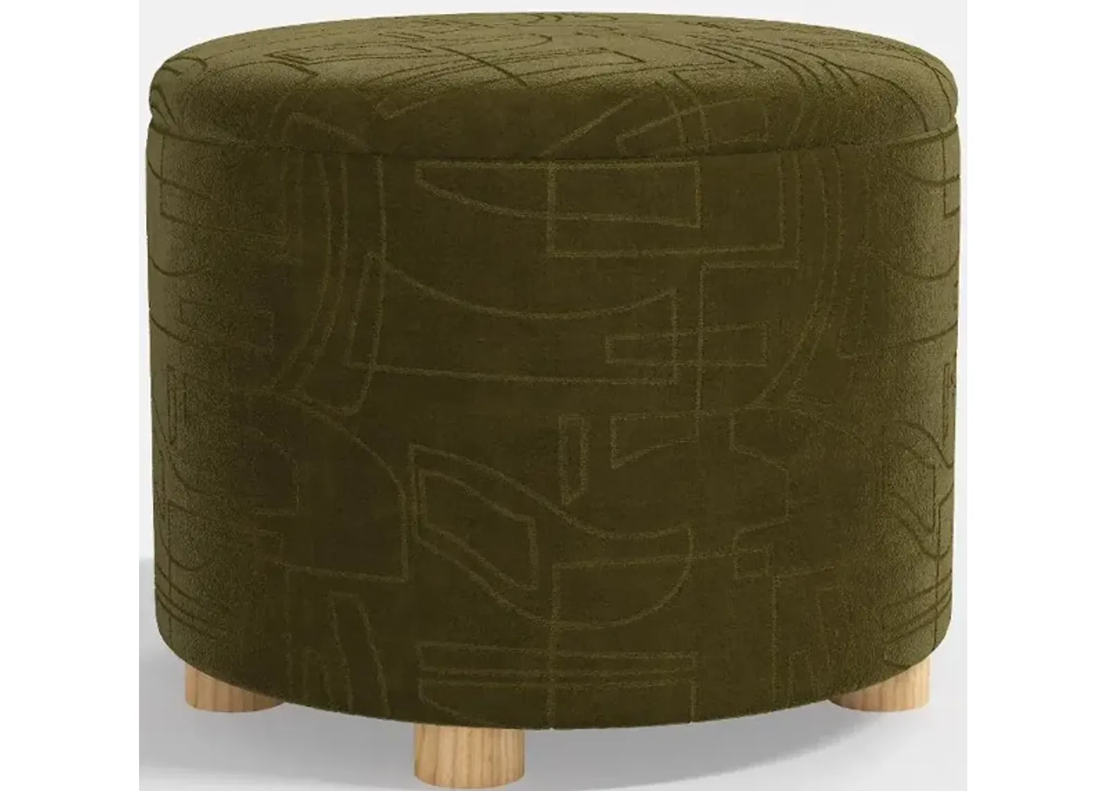 Bria Velvet Moss Storage Ottoman