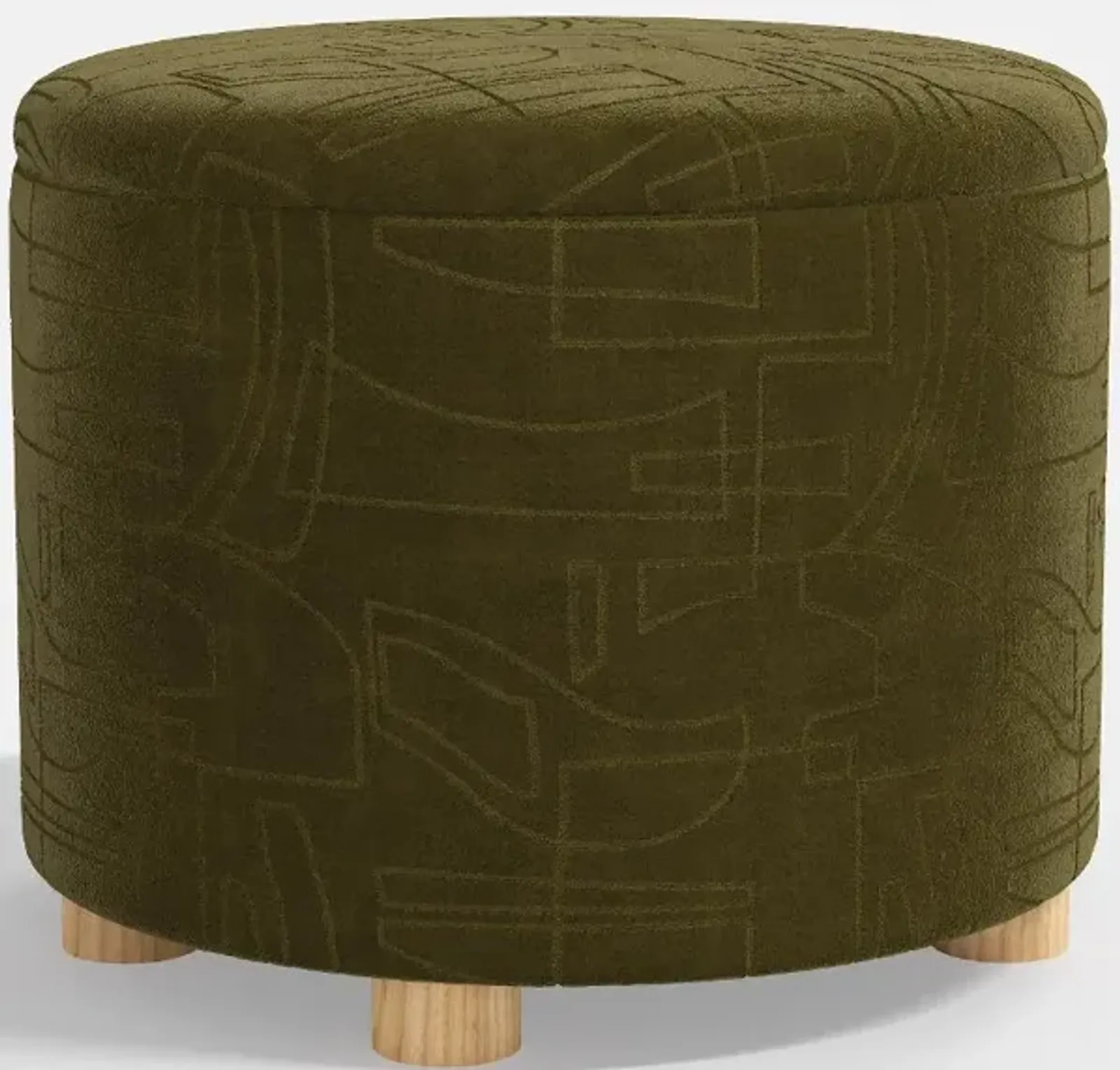 Bria Velvet Moss Storage Ottoman