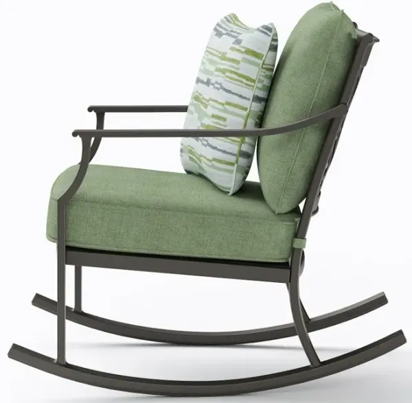 Thurston Gray and Green Patio Rocker