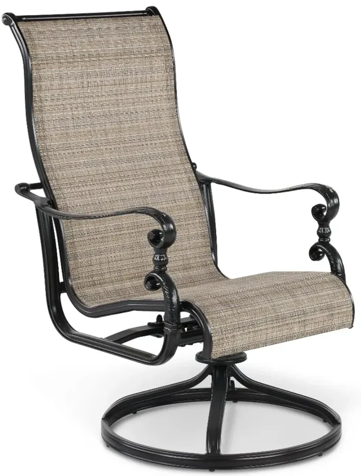 Montreal Brown Sling Swivel Patio Chair