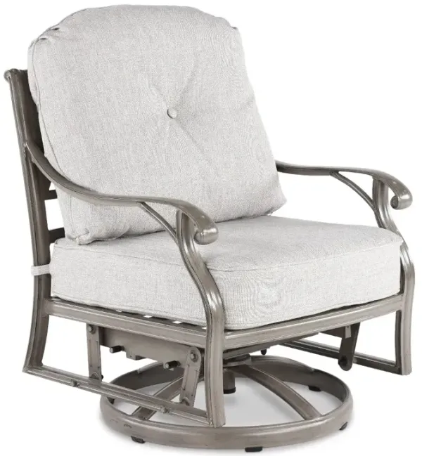 Macan Gray and Off White Patio Club Swivel Glider