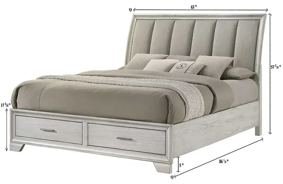 Jace White Queen Storage Bed