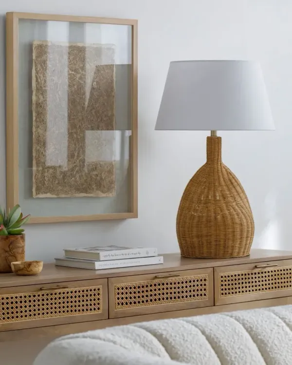 Lesi Rattan Accent Table Lamp