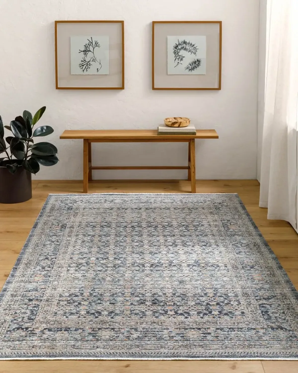 Margaret 8 x 10 Blue Area Rug