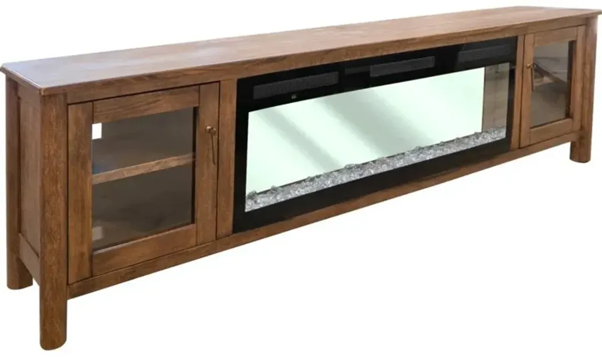 Olympia Brown 93" Fireplace TV Stand