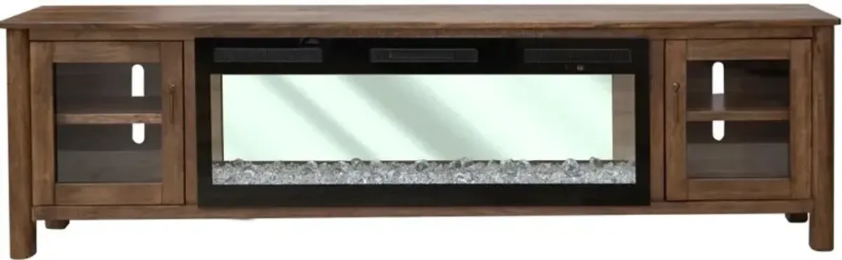 Olympia Brown 93" Fireplace TV Stand