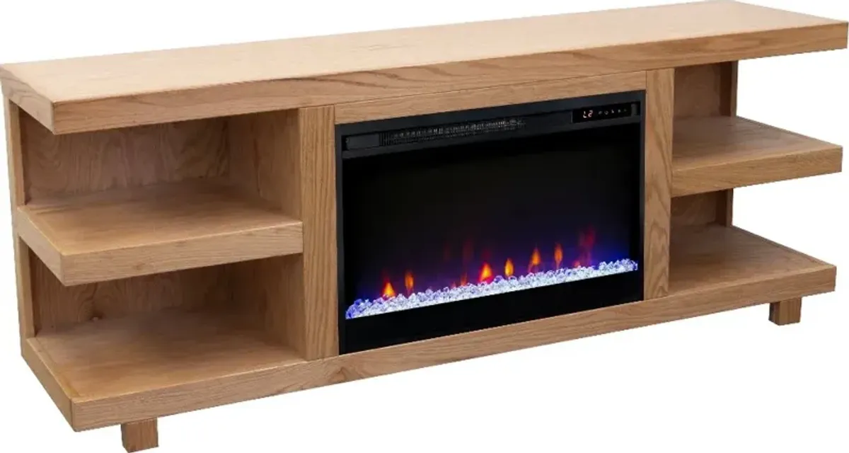 Laurel Canyon Natural 65" Fireplace TV Stand