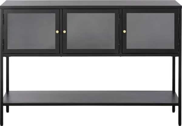 Carmel Black & Metal and Glass 52-Inch Wide Sideboard