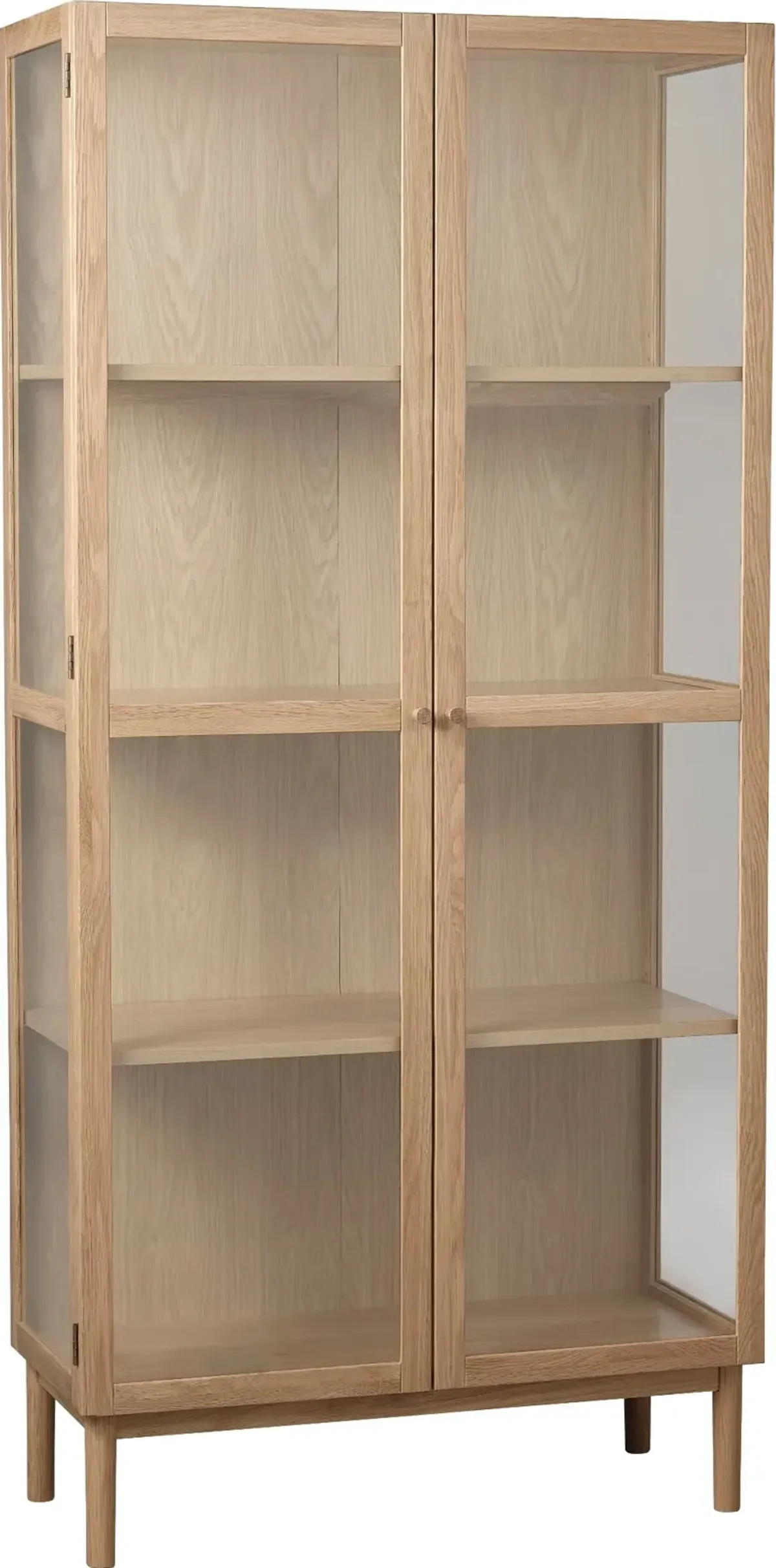 Elsa Natural Oak 75 Inch Glass Panel Cabinet