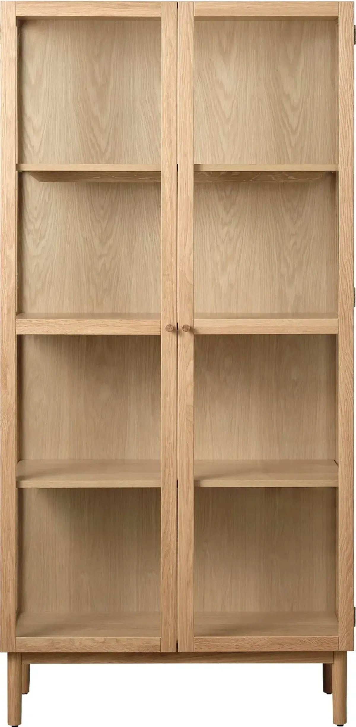 Elsa Natural Oak 75 Inch Glass Panel Cabinet