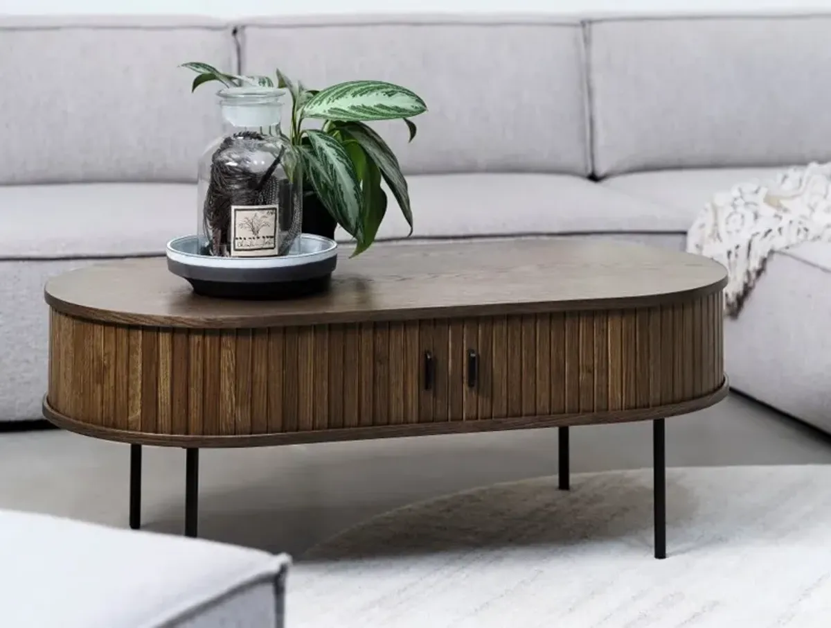 Nola Brown Oak Coffee Table with Hidden Storage