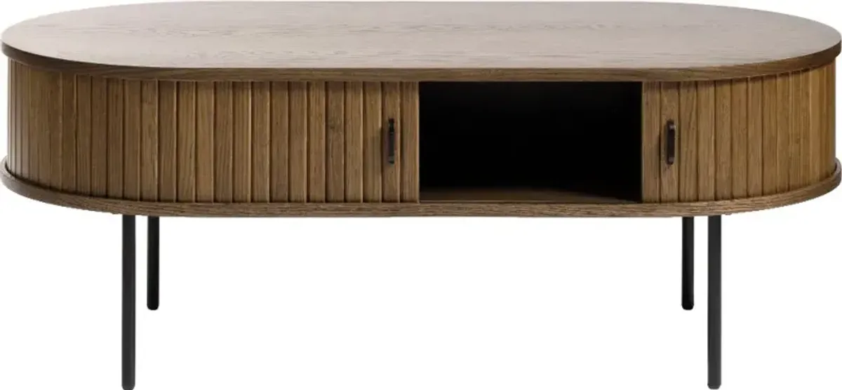 Nola Brown Oak Coffee Table with Hidden Storage