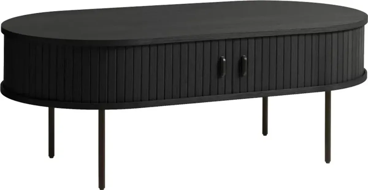 Nola Black Oak Coffee Table with Hidden Storage