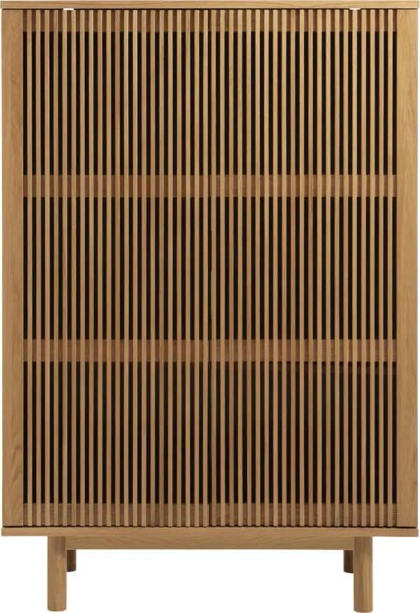 Tiber Natural Oak Accent Cabinet with Slatted Doors