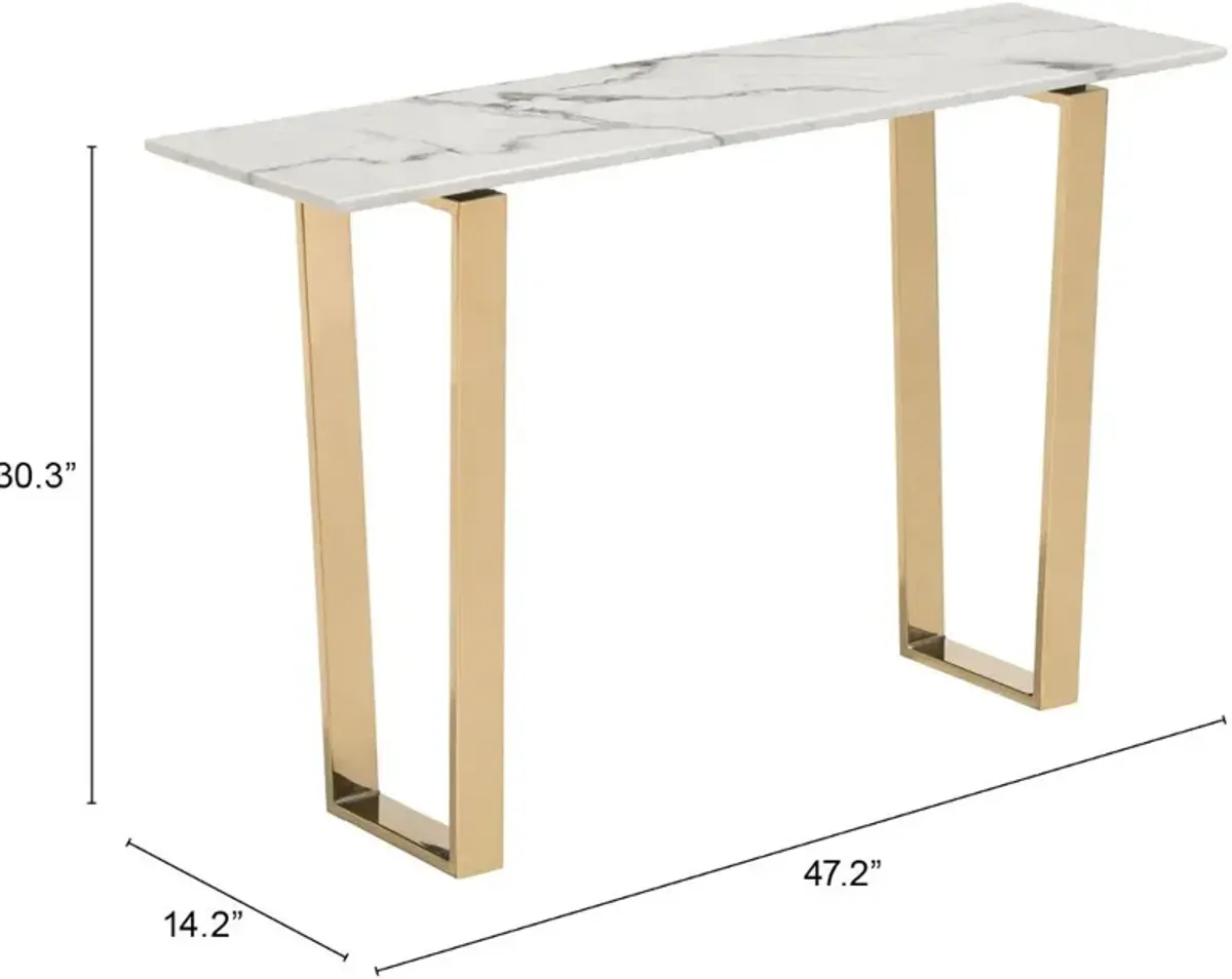Monza White and Gold Sofa Table