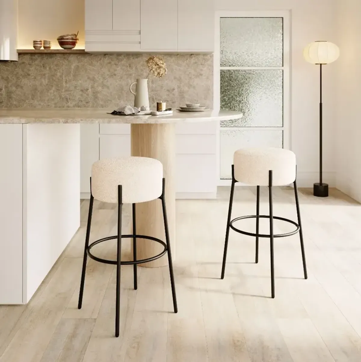 Anzio Barstool Ivory