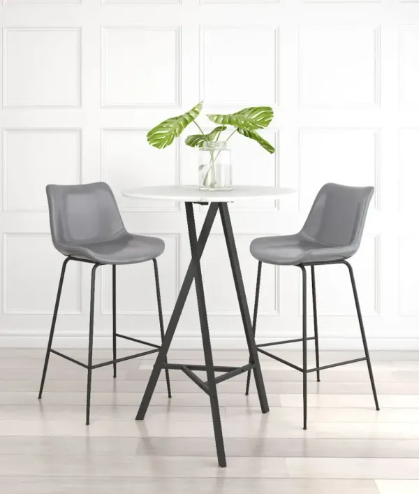 Seregno Gray Faux Leather Barstool