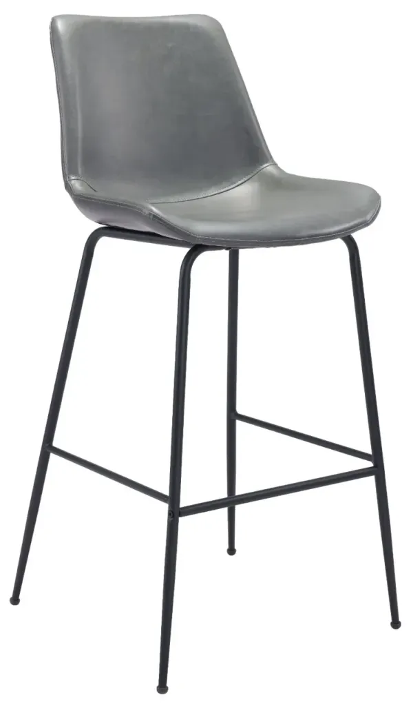 Seregno Gray Faux Leather Barstool