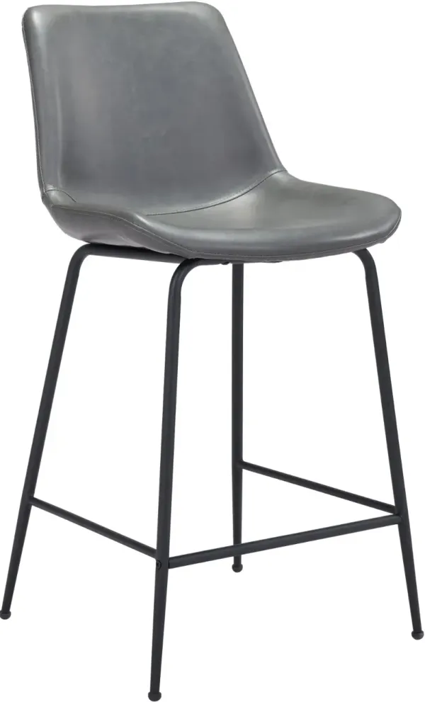 Seregno Gray Faux Leather Counter-Height Stool