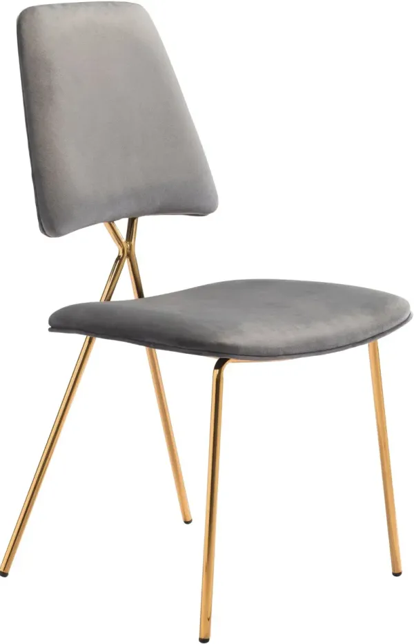 Melito Gray and Gold Dining Chair