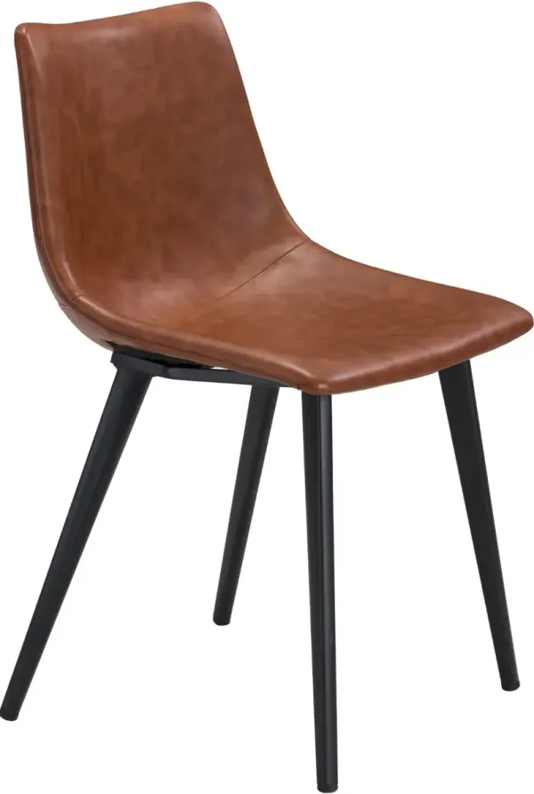Monfalcone Brown Faul Leather Dining Chair